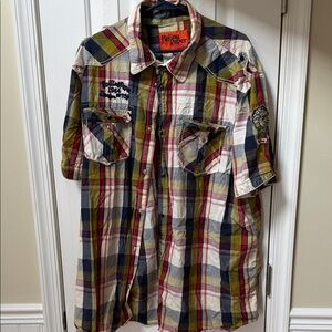 Rolling Paper Men's Multicolor Plaid Casual Button Down Shirt